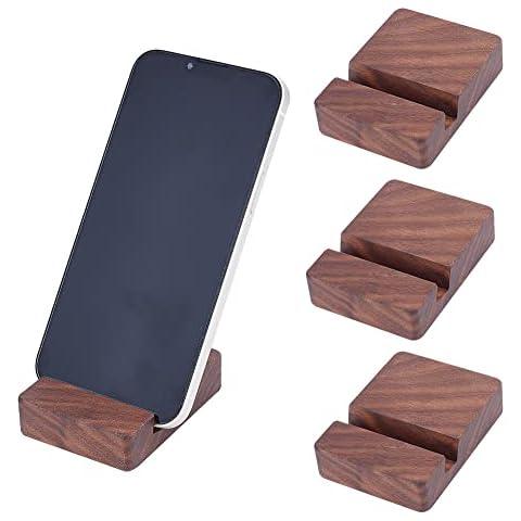 OLYCRAFT 4 soportes de madera para teléfono celular Cover