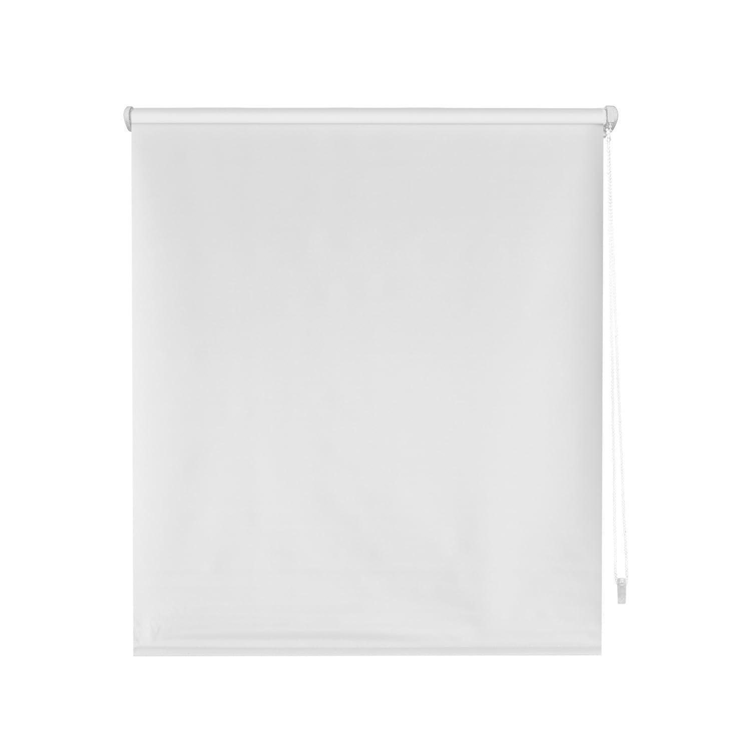 Decorblind Blackout Roller Blind, Smooth, No Tools or Drilling Required, Roller Blind Dimensions: 62 x 180 cm, Width x Length/Fabric Dimensions: 59 x 175 cm, Plain Ecru, Window Roller Blinds