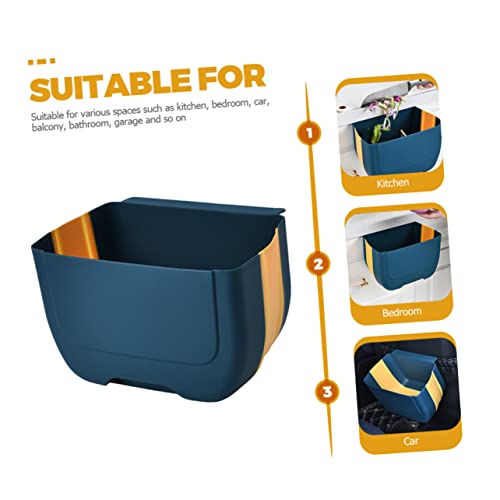 Caneca de basura plegable colgante para cocina azul miniatura 7