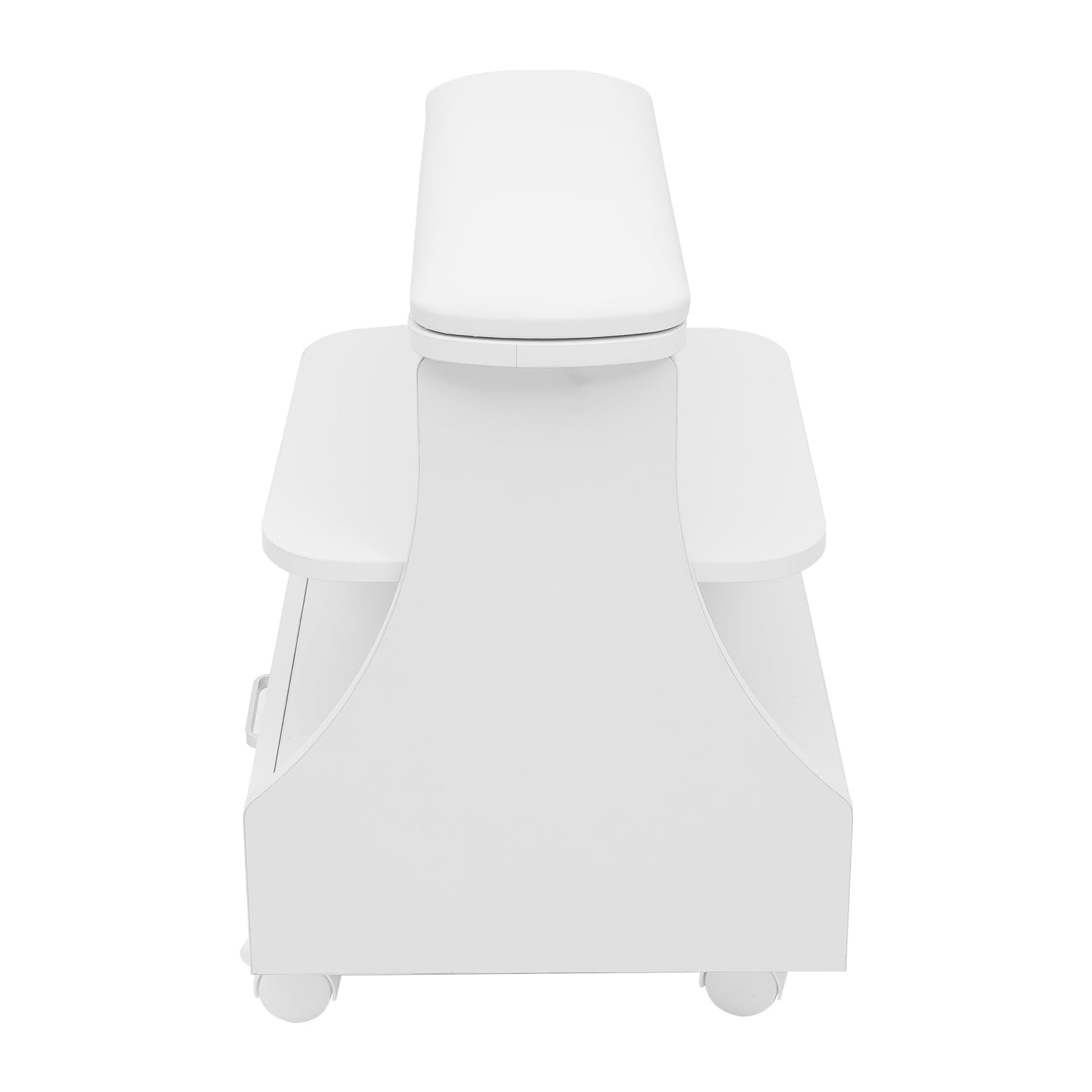 Wózek do salonu z poduszkami, wózek do salonu z 3 przegródkami, wózek do manicure/pedicure, do kąpieli stóp, nośność 50 kg, 52 x 41 x 55 cm, akcesoria do salonu fryzjerskiego (kolor biały)