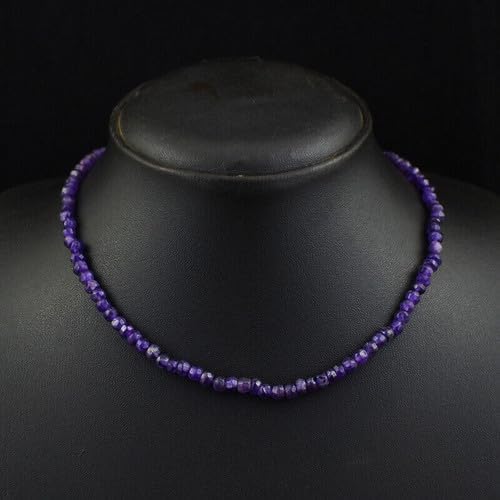 72 Cts Earth Mined Single Strand Purple Amethyst Beads Womens Necklace CHIK_NECKLACE-45686