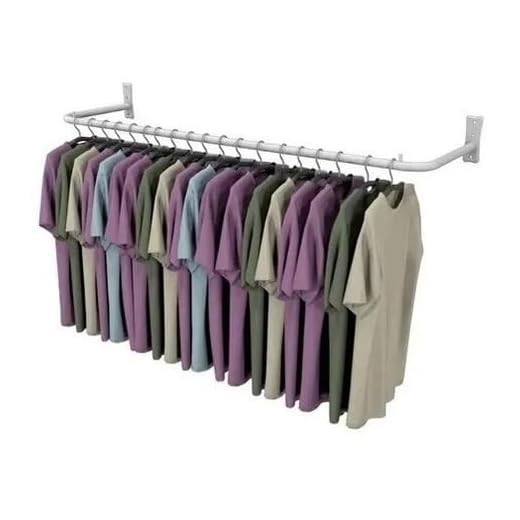 PB Cabideiro de Parede 1 Metro Branco Aço Pintado com Kit de Instalação