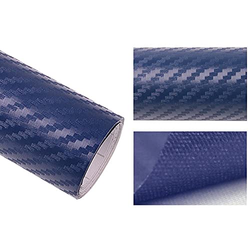 Vinilo fibra de carbono 3D azul 127x20cm para revestimiento de coche y moto