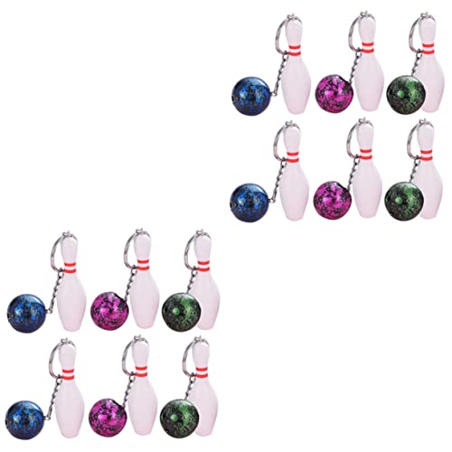 Porte clé bowling en lot de 12 pièces avec pendentif souvenirs colorés