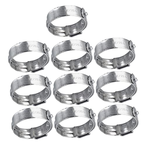 IWOWHERO 10pcs Single Ear Hose Clamp 1 Inch Stainless Steel Drive Hose Clip for