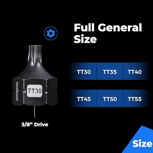 Image of toolant 3 /8 inch drive TT30 impact torx bit socket set 4PCS, Torx Drive, S2 Steel Air Drive Torx Socket set,Impact Grade,Anti-Roll Design