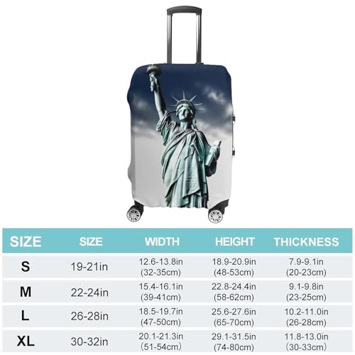 Carry on Luggage Cover Statue of Liberty Suitcase Covers for Luggages Tsa Approved Travel Luggage Sleeve Protector Elastic Suitcase Protector Anti-Scratch Washable Fits 19-30 Inch Case -S2