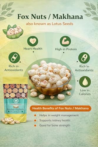 Image of 1 Kg Makhana | Pack Of 4 X 250g | Unpolished Hand-Picked Phool Makhana | Best For Fasting Vrat | Prasadam | Pesticide Free | Reuseable Zip Lock Pouch | Makhane | Foxnuts | Grocery | Staples | Snacks | Superfood