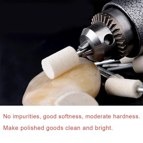 VISSQH 24 Stück wolle filz mandrell,Mini Wollfilz Polieraufsatz kegelförmig,zylindrisch Polieraufsätzen Polierköpfe Polier-Bits,für Schleifen und Polieren(6Größen 4/5/6/8/10/12 mm)