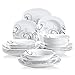 VEWEET Zoey Juegos de Vajillas 24 Piezas de Porcelana con 6 Cuencos de Cereales, 6 Platos, 6 Platos de Postre y 6 Platos Hondos para 6 Personas