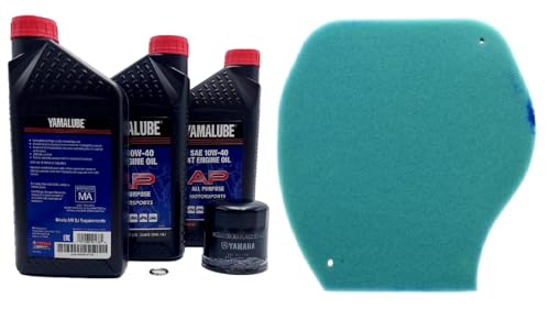 Image of Yamaha Grizzly 550 (2009-2016) all Models Oil and Air Filter Change Kit Yamaha Part# 5GH-13440-80-00, 3 Quarts All Purpose LUB-10W40-AP-12 and Part# 1HP-E4451-01-00