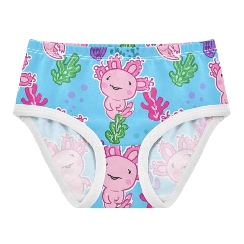 Girls Underwear Toddlers 2t Cotton Panties for Girl Flower Kids Undies Briefs Cute Pink Axolotls Plants Blue