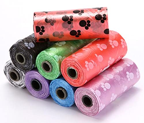 300x Hundekotbeutel bunt mit Aufdruck 30 x 22 cm (20 Rollen mit 15 Beutel) + Beutelspender mit Leinenclip schwarz