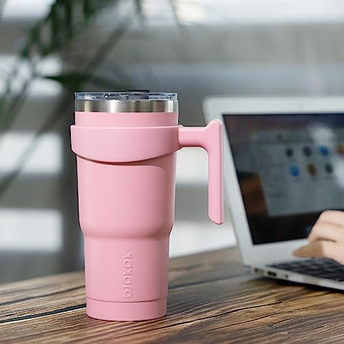 Image of BJPKPK 40 oz Tumbler with Handle & Straw, Insulated Stainless Steel Mug