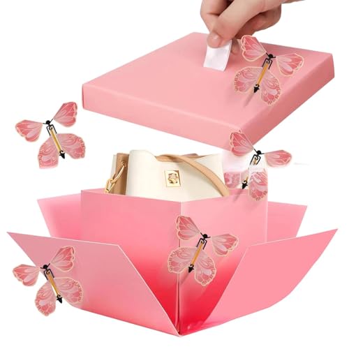 Caja flotante con diseño de mariposa, caja de dinero, decoración de mesa, cajas de mariposas para regalos de invitados, para juguetes, mujeres, cumpleaños, Año Nuevo, Día de San Valentín, primavera