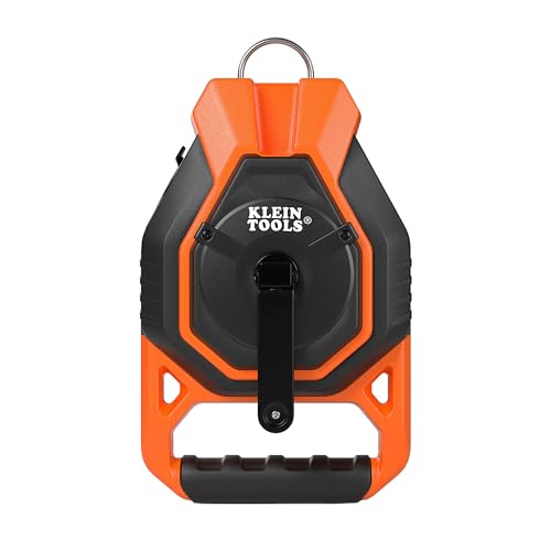 KLEIN TOOLS CHLK150 Heavy-Duty Chalk Reel 150-Foot 4:1 Gear Ratio Chalk Line and Rubber Stopper Top with a Nested Ring Design