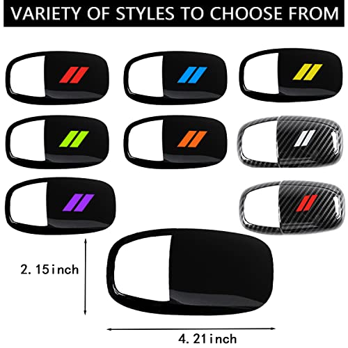 Xyhgm Gear Shift Knob Head Cover Trim For Dodge Challenger Charger Accessories 2015-2022 / Durango 2016-2023 Abs Interior Decoration Gear Shifter Cover Protector Decorate(Bright Black+Purple) #TOP4