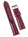 vinacreations 20mm Burgundy AIIigator Watch Band Quick Release Handmade Leather Strap Croc Replacement Wristband Men Stainless Steel Buckle Christmas Father's Day Gift for Dad Son Husband DH-70-20MM