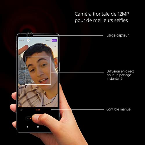 Sony Xperia 1 IV - Smartphone Android, Téléphone Portable 6.5 Pouces 21:9 CinemaWide 4K HDR OLED - Taux de rafraichissement de 120Hz - Véritable Zoom Optique - rêvetement Zeiss T* (Blanc Givré)