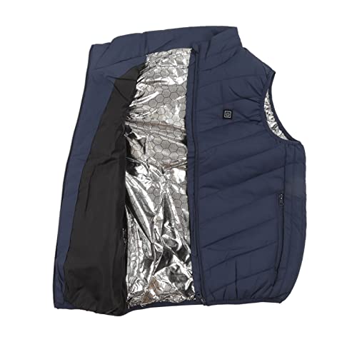 Gilet Chauffant, Chauffage Rapide, Col Montant, Gilet Chauffant USB, Poche Zippée, Polyvalent, 3 Réglages de Température pour les Voyages d'hiver (L 52.5‑60kg)