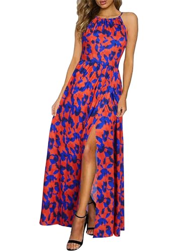 Image of KILIG Women's Summer Floral Beach Flowy Split Maxi Long Dresses