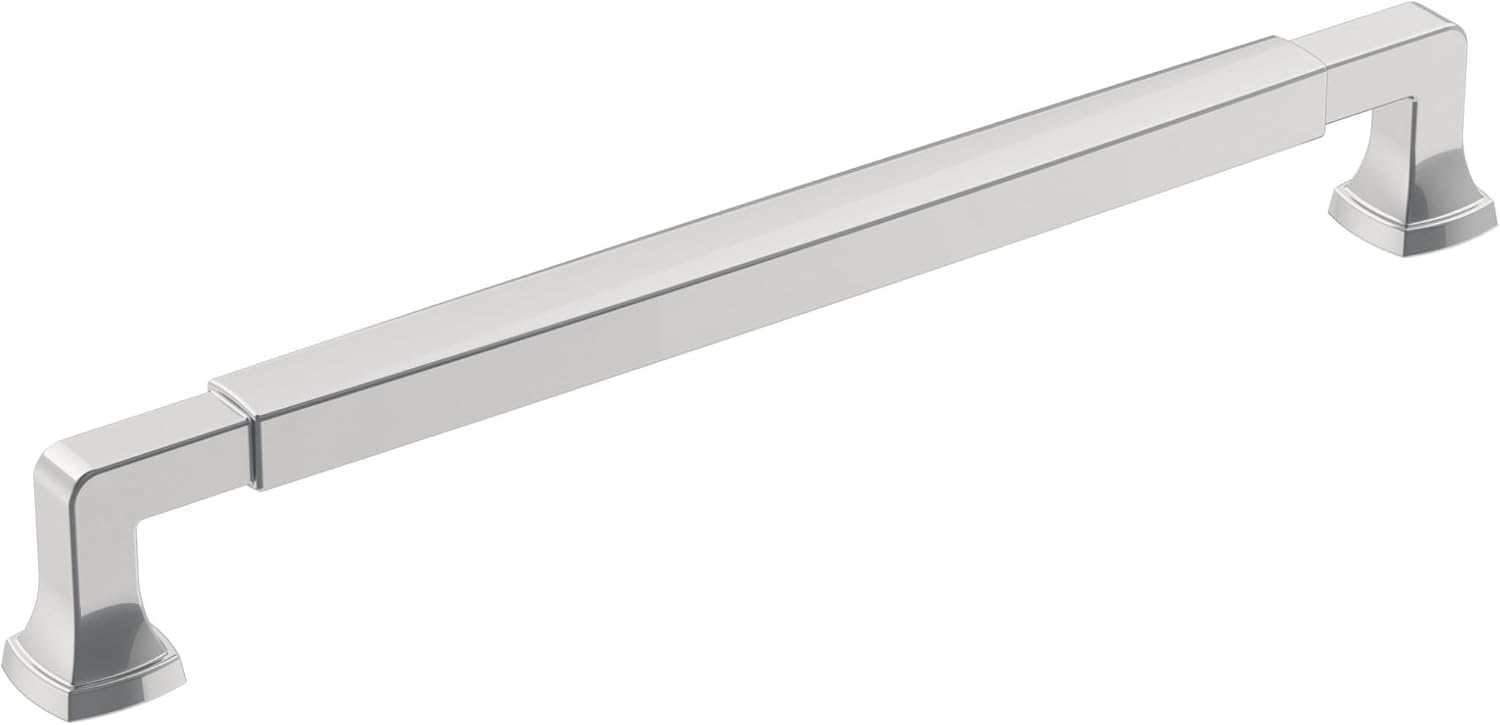 Amerock | Cabinet Pull | Polished Chrome | 8-13/16 inch (224 mm) Center-to-Center | Stature | 1 Pack | Drawer Pull | Cabinet Handle | Cabinet Hardware
