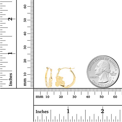 14K Yellow Gold Fancy Hoop Earrings with Hinged Clasp | Cat and Butterfly | Earrings For Sensitive Ears | Yellow Gold Hoops | Solid Gold Earrings For Women4