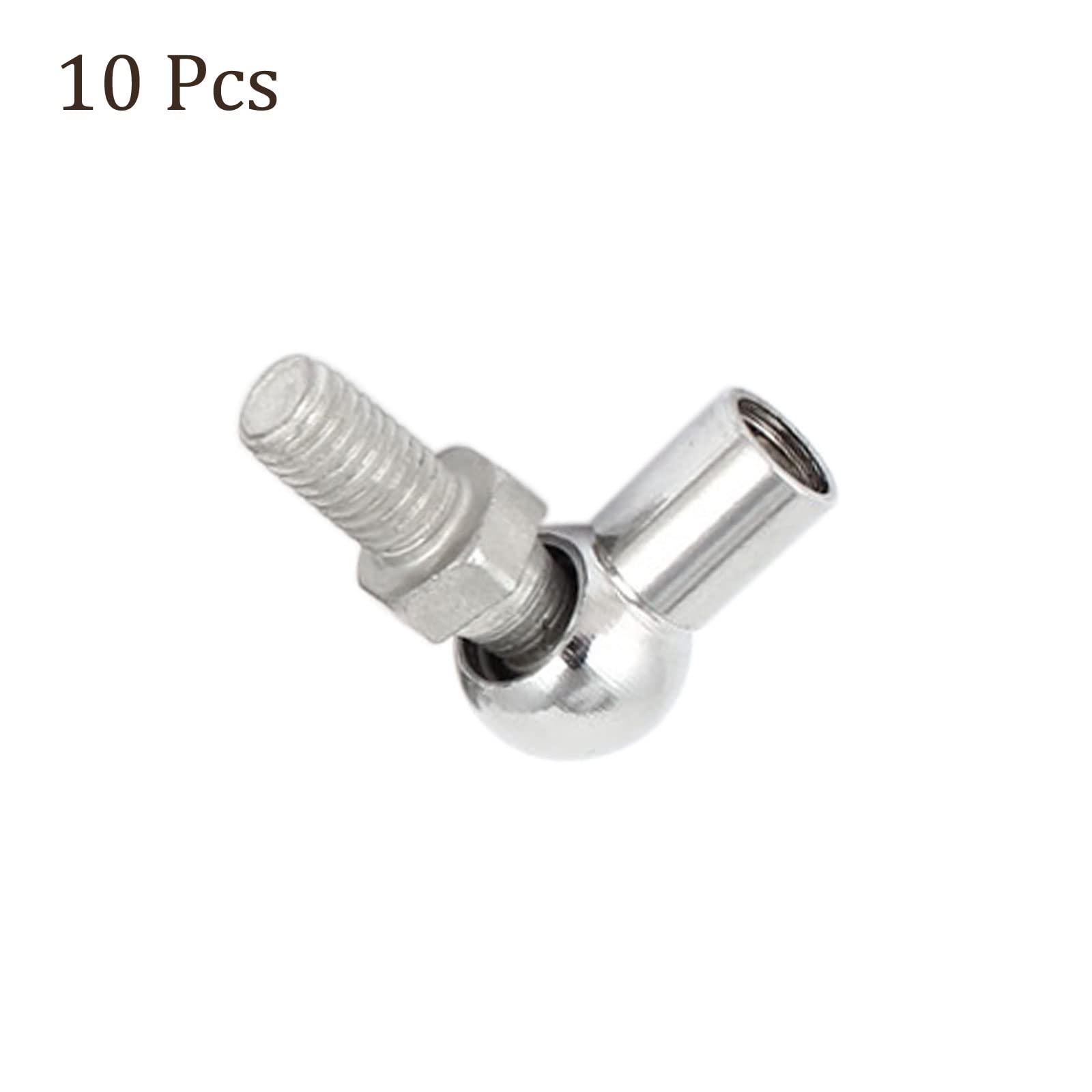 10uds Ángulo Bola Articulación - [M8x1.25 Derecha Hembra Rosca, M8x1.25 Derecha Macho Rosca] Gas Resorte Codo Junta Accesorio para Automoción, Bisagras Puerta, Armario