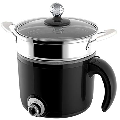 Preisvergleich Produktbild Anti-Stick Schlafzimmer-Student Multifunktion kleine Elektrokocher Schlafzimmer Artefakt Reiskocher ein Kochen Nudeln heißen Topf kleine Power Mini,Black,XS