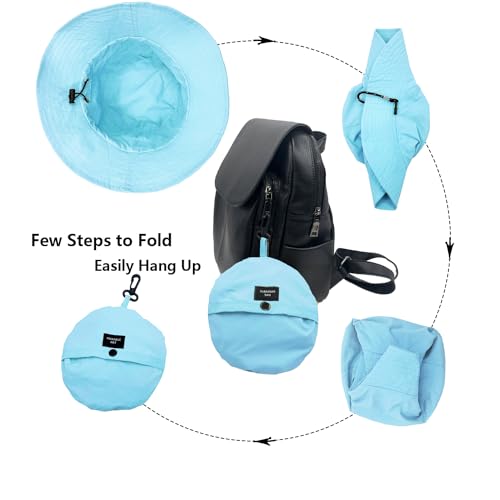 Image of woogwin Waterproof Bucket Rain Hat with Chin Strap Quick Dry Packable Boonie Sun Hat Safari Hat UV Protection