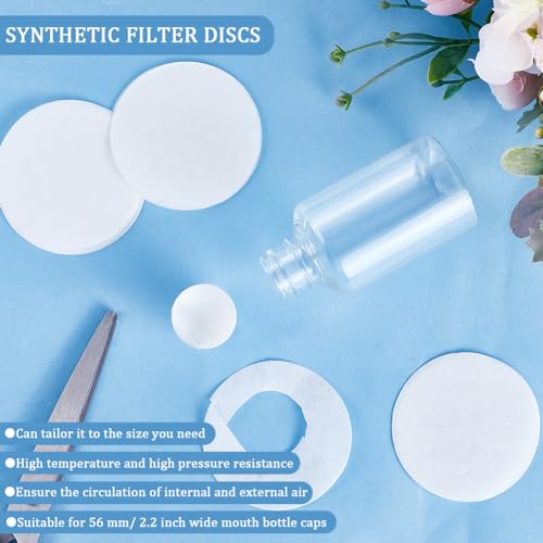 Image of GORGECRAFT 100PCS Synthetic Filter Discs 56mm Diameter Quantitative Ashless Filter Paper Medium Speed Wide Mouth Size Circular Cellulose Funnel Filtering Paper for Buchner Funnel Mushroom Cultivation