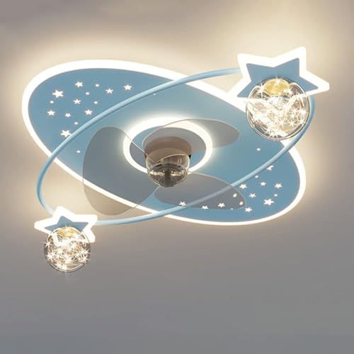 Image of IBalody Dimmable Ceiling Lights Low Profile Flush Mount Ceiling Fan with LED Light Remote 6 Speeds Quiet Smart Ceiling Fan Light for Kids Room Bedroom Nursery Indoor