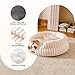MEWOOFUN Stilvolle Katzenbetten für Katzen, weiches rundes Hundebett für kleine und mittelgroße Hunde, waschbares, beruhigendes Haustierbett (Beige, M)