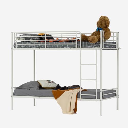 Meuble Cosy Lit superposé 90x190cm, Métal Blanc