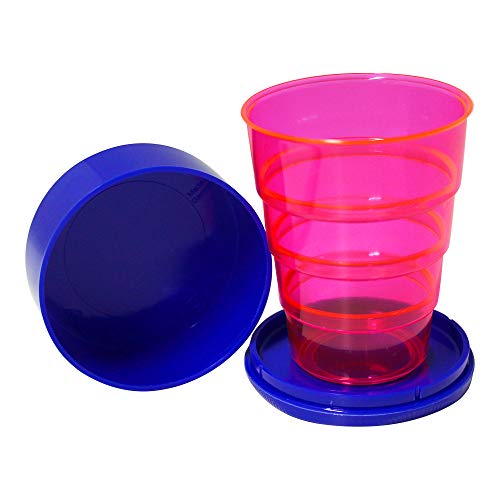 Klappbecher 200 ml leuchtrot aus Kunststoff DDR-Plastebecher Trinkbecher zusammenklappbar für unterwegs