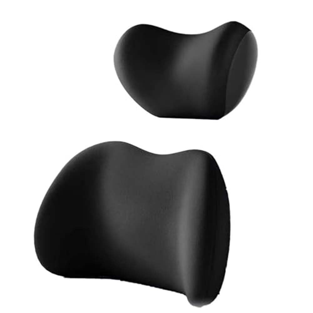 YHNQFB lumbar Support Cushion for Toyota 86 GT86 GR 86, Ergonomic Memory Foam, Car Seat Neck Pillow Lumbar Pillow Back Cushion Relieve Back and Neck Pain,A-Black