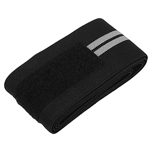 FILFEEL Rodilleras de Compresión, Rodilleras Elásticas, Correas para de 180 Cm con Cierres de Gancho para Sentadillas, Peso Muerto, Levantamiento de Pesas, Prensa de Piernas (Negro Gris)