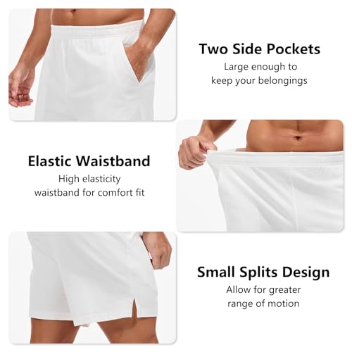 Image of AMY COULEE Mens Lounge Shorts 4 inch Pajama Lightweight Cotton Sleep Bottoms with Pockets