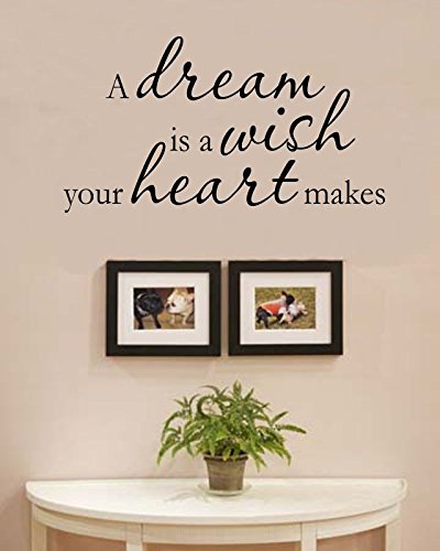 Un sueño es un deseo que tu corazón hace calcomanías de vinilo para pared, citas, refranes, palabras, decoración artística, letras de vinilo, arte
