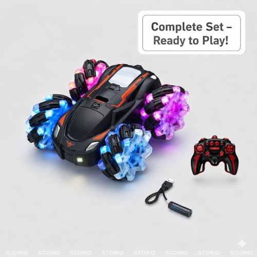 Image of 4x4 RC Rechargeable Remote Control Drift Stunt Car Toy 4WD | 360 Rotating | Dual Sided Climbing | High-Speed Tumbling | 360 Rotation| Remote Control Car for Kids