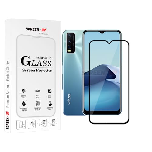 Image of ScreenUp Tempered Glass For Vivo Y20t - Ultra Clear, 9H Scratch Resistant, Full Coverage, Easy Install Screen Protector