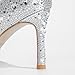 sexytag Women's Crystal Rhinestone Poined Toe Pumps Cinderella Clear Stiletto High Heels Slip On Wedding Shoes Silver Size 8.5