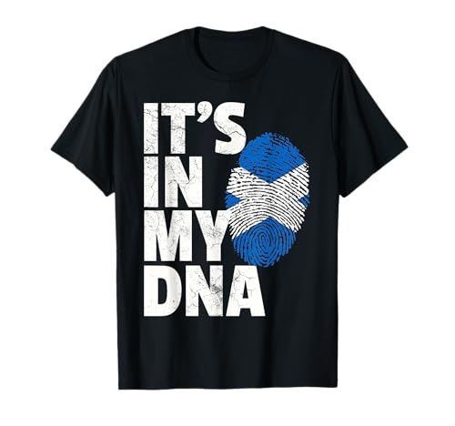 Drapeau écossais avec inscription « It's in my dna » T-Shirt