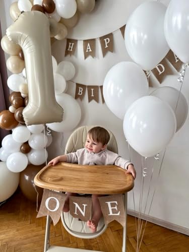 Image of 9 Balloon Numbers Birthday Decorations, 40In Cream Balloons for Men Women | Eye-catching Appearance, Perfect Decorative Centerpieces, Convenient Self-sealing Structure, Widely for Various Occasions