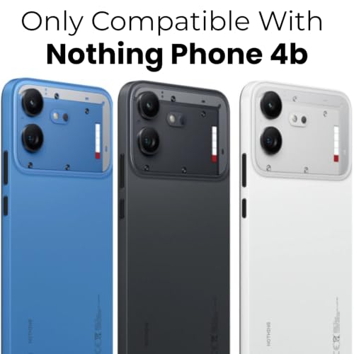 Image of RIGGEAR Shockproof Sleek Hybrid Armor Magnetic Back Cover Case Compatible with MagSafe Accessories for Nothing Phone 4b 5G (Clear PC + Black TPU Bumper)