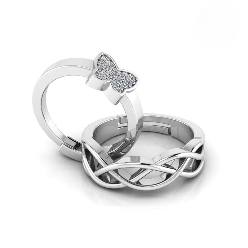 Miss Highness 925 Pure Silver Couple Rings | Velentine Gifts for Girlfriend and Boyfriend | Promise Rings |With Certificate of Authenticity and 925 Stamp (Design-03) (B0CRZ6SMWC) Amazon Price History, Amazon Price Tracker