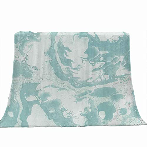 Couverture flanelle vagues de l'océan bleu plaid microfibre canapé lit toutes saisons - 5