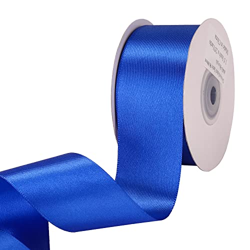 IHKFILAN Satin Ribbon in Royal Blue (38 mm x 22.86 m) Matt Shiny Gift Ribbon for Decorating & Crafts, Weddings, Christenings