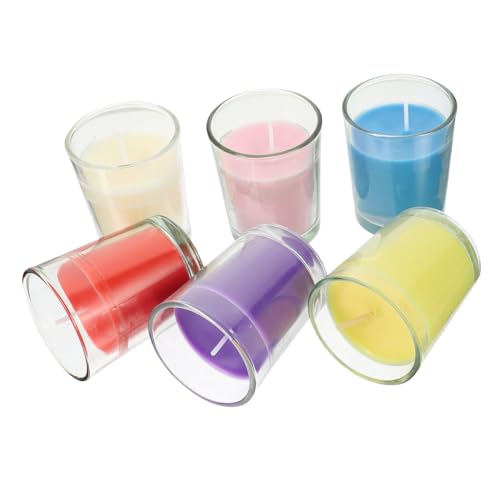 ABOOFAN 6Pcs Soybean Wax Aroma Candles Scented Party Decoration for Home Yoga Meditation Special Occasions Floral Fruity Scents Lily Lemon