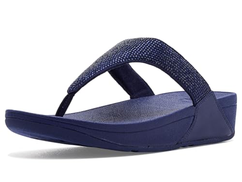 FitFlop Womens Lulu Crystal Embellished Toe Post Sandals Nightfall Blue 11 Medium